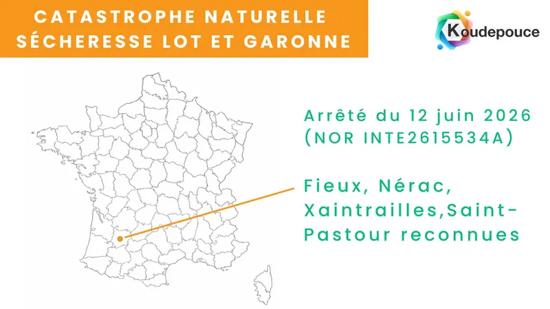 Maison fissurée reconnue en catastrophe naturelle en Lot-et-Garonne après l'arrêté du 12 juin 2026